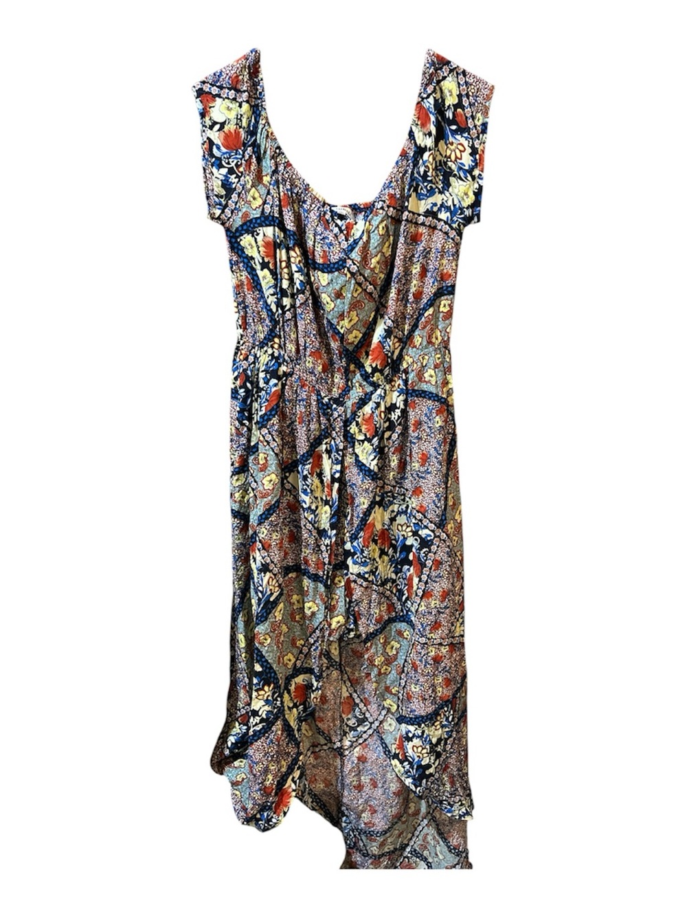 BIU BIU Bohemian Floral Patchwork Romper Maxi Dress - Multi-NWT